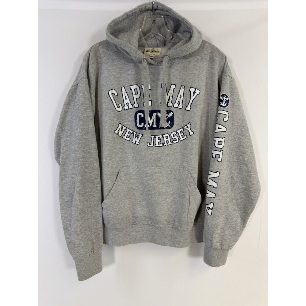 CAPE MAY Hoodie Adult Sz M New Jersey Jon Lauren Large Gray Coastal Beach